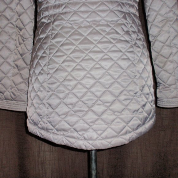 Nautica Silver Gray Quilted Puffer Jacket Removable Hood Sz S - Picture 8 of 16